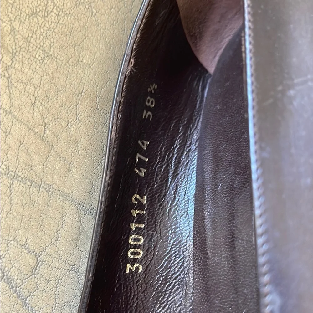 Baldinini Brown Leather Classic Heels Pumps Made in Italy Size 38.5